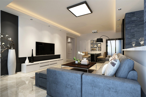 中山市明智銀華花園現代簡約風格三居室裝修案例