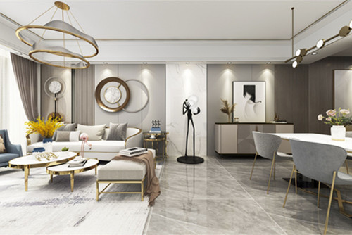 中山市錦繡龍灣輕奢風格三居室裝修案例