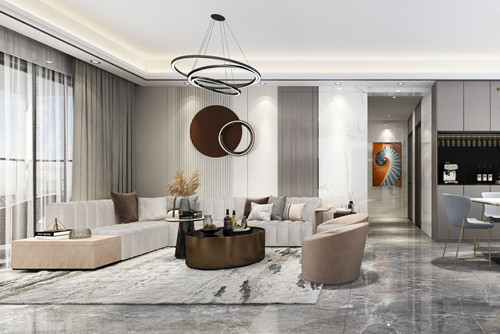 中山市健康花城輕奢風格三居室裝修案例