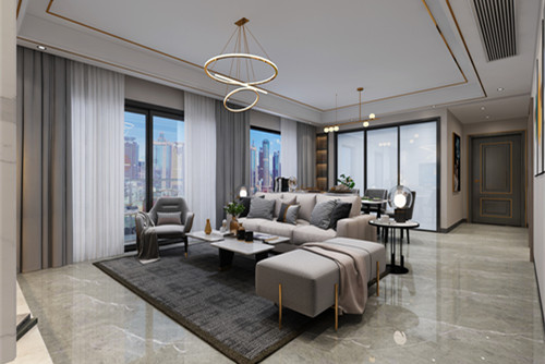 中山市萬科柏悅灣歐式風格四居室裝修案例