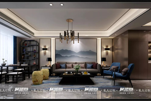 合肥市偉星公園都薈新中式風格三居室裝修案例